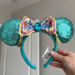 Disney Parks Authentic Aladdin Magic Carpet Ears Mickey Headband, NEW, NO Tag